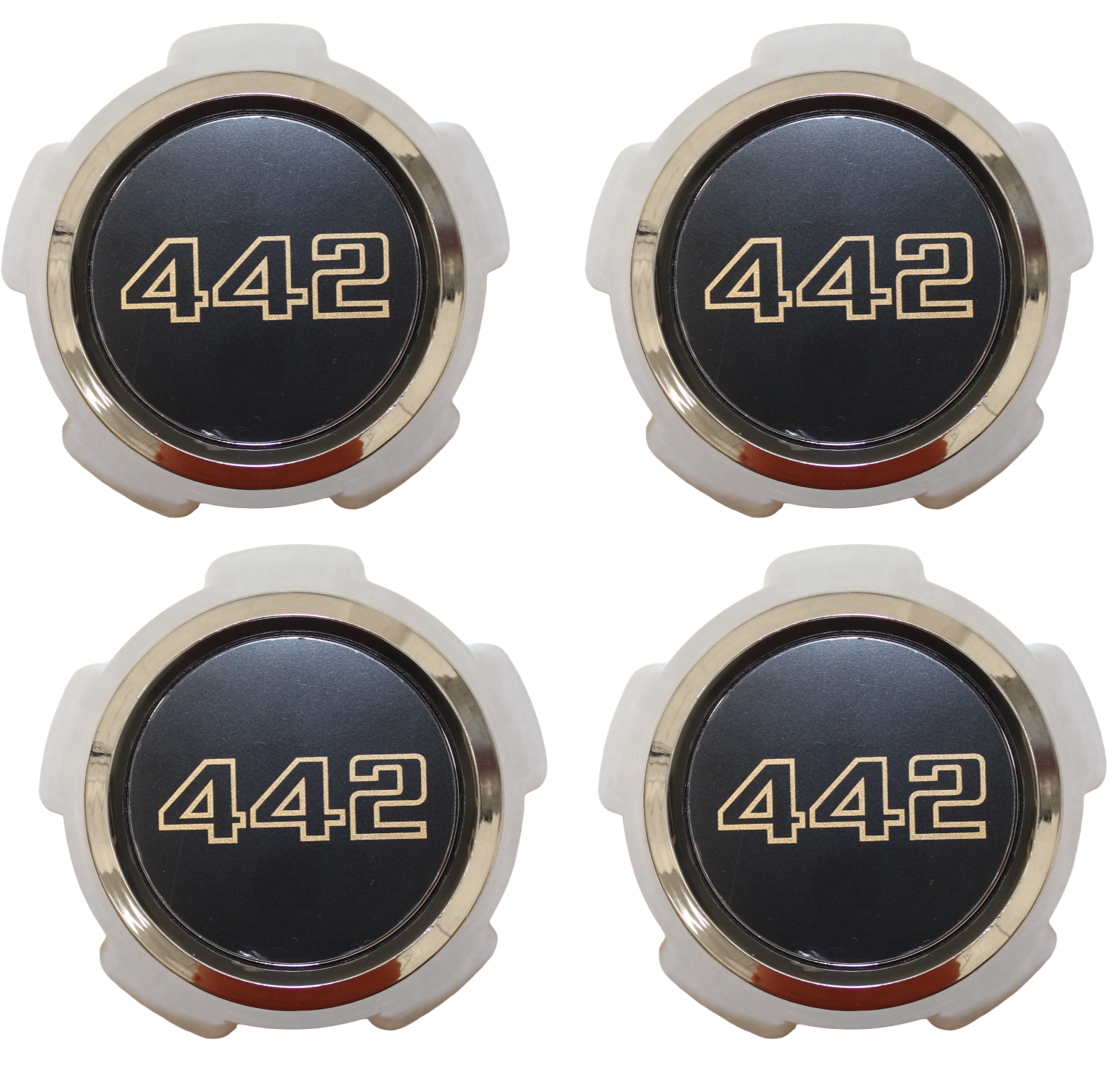 Reproduction Plastic Oldsmobile 442 Wheel Center Caps Set